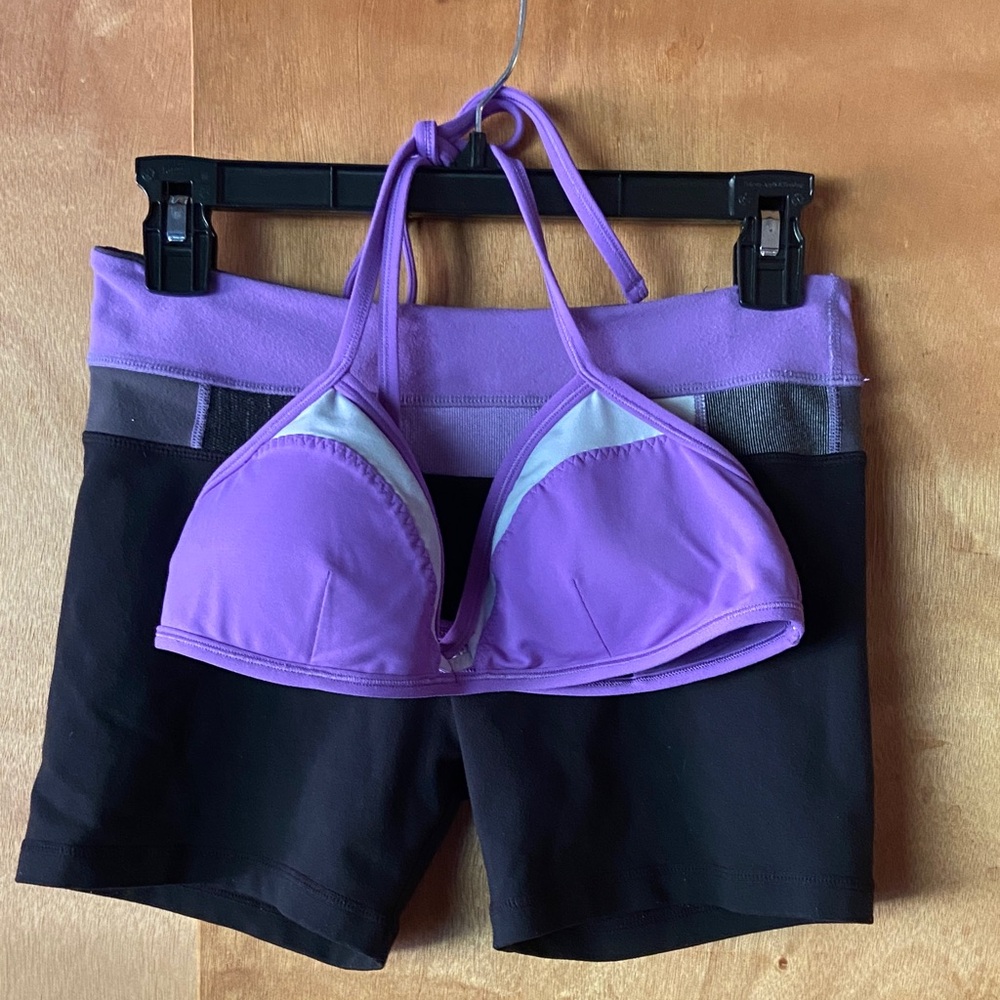 Lululemon Athletica Purple and Black Sports Set